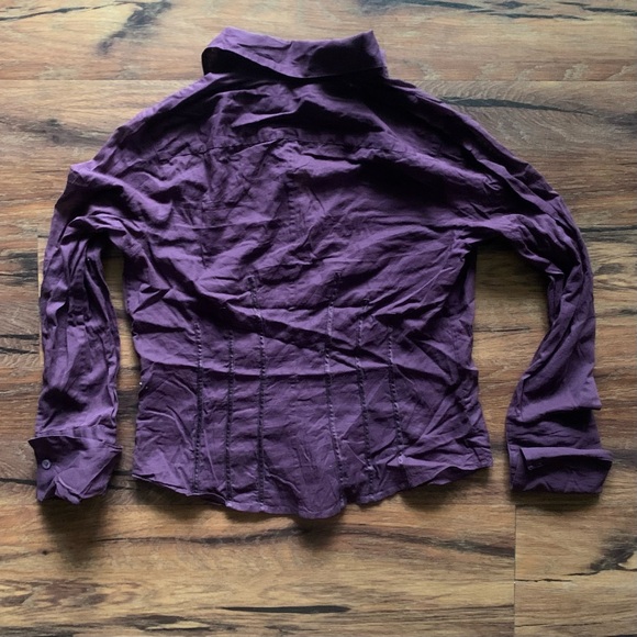 Ann Taylor large Fitted button down shirt purple - Picture 4 of 5